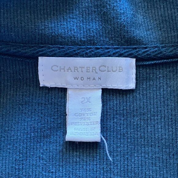 Charter Club Velour Active Jacket Plus Size - Picture 4 of 8